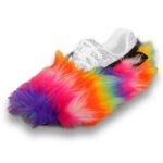 Fuzzy Shoe Cover Rainbow S/M