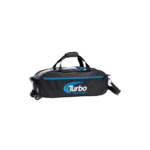 Turbo Pursuit Slim Triple Tote Black W/Blue Zipper